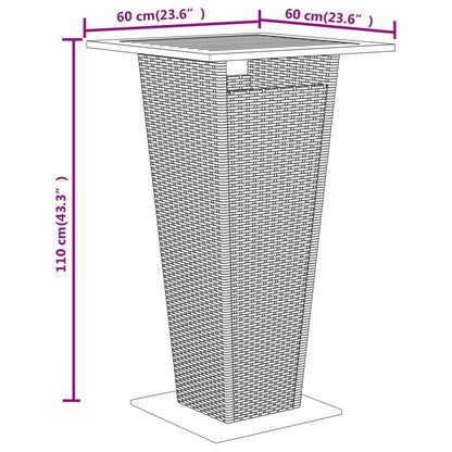 3-Tlg. Gartenbar-Set Poly Rattan & Massivholz Akazie