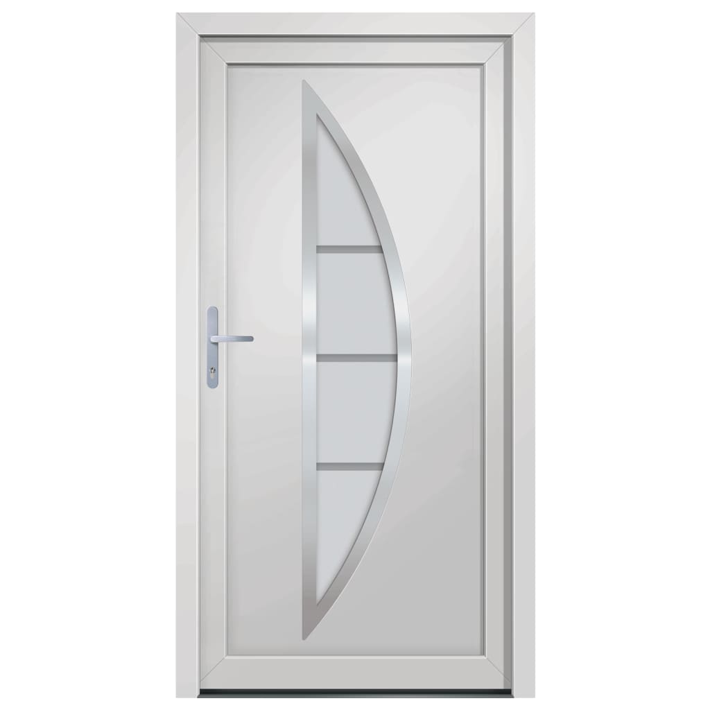 Haustür Weiß 108X208 Cm Pvc Weiß Außen / Weiß Innen