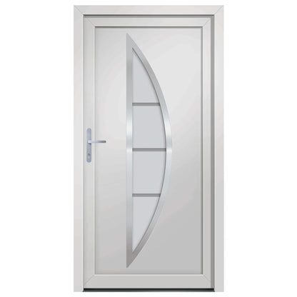 Haustür Weiß 108X208 Cm Pvc Weiß Außen / Weiß Innen