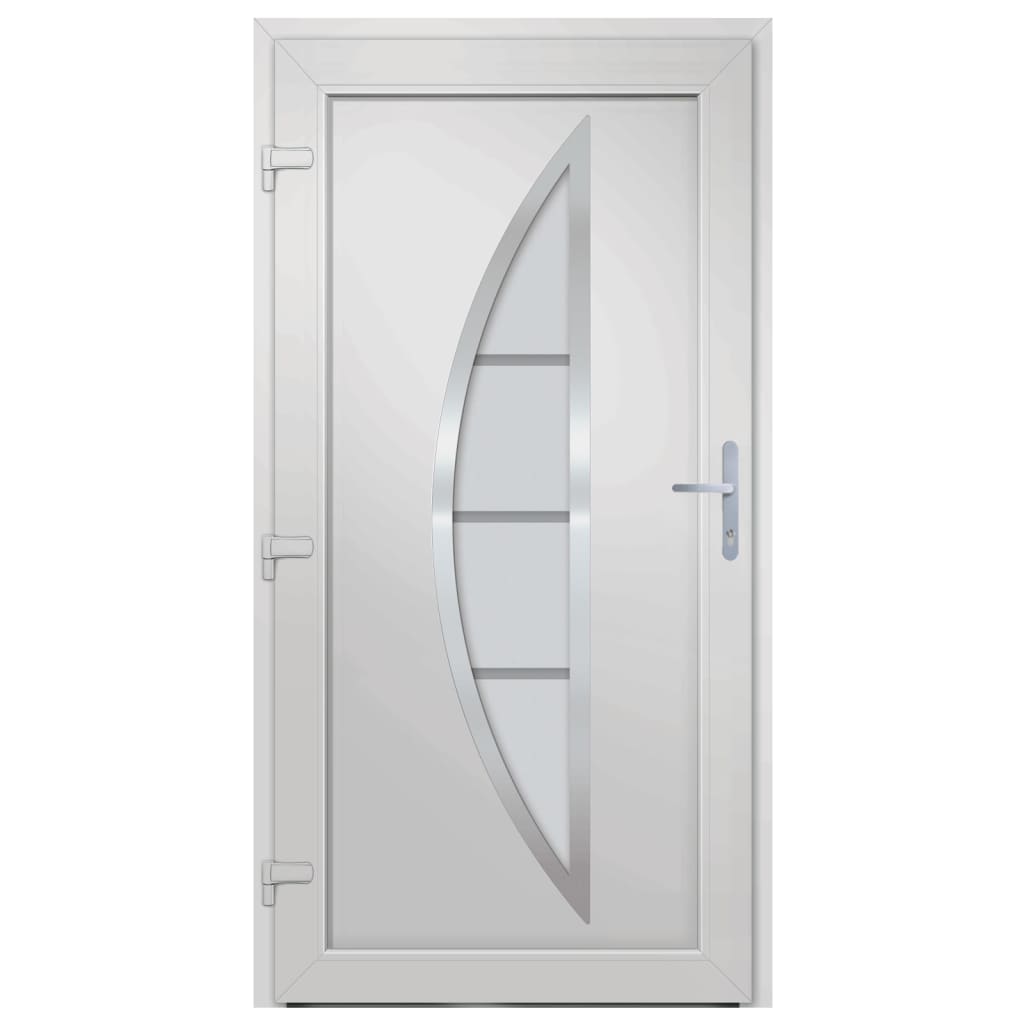 Haustür Weiß 108X208 Cm Pvc Weiß Außen / Weiß Innen