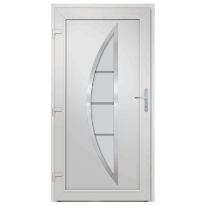 Haustür Weiß 108X208 Cm Pvc Weiß Außen / Weiß Innen