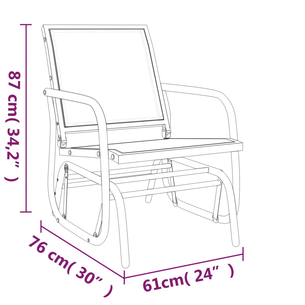3-Tlg. Garten-Lounge-Set Schaukel Textilene Und Stahl