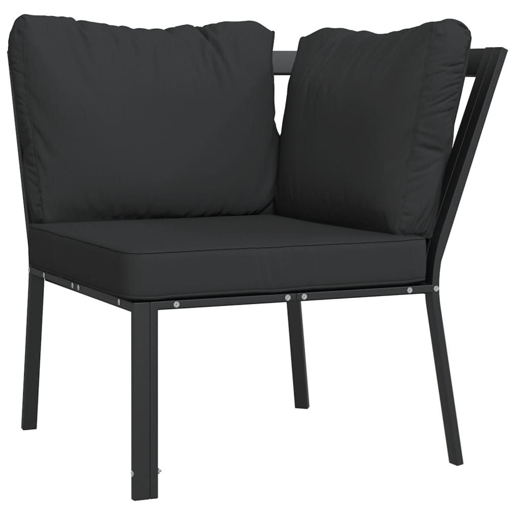 9-Tlg. Garten-Lounge-Set Mit En Kissen Stahl