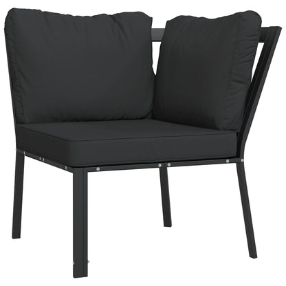 9-Tlg. Garten-Lounge-Set Mit En Kissen Stahl