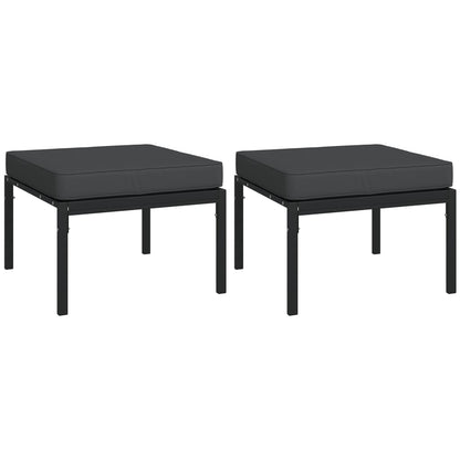 9-Tlg. Garten-Lounge-Set Mit En Kissen Stahl