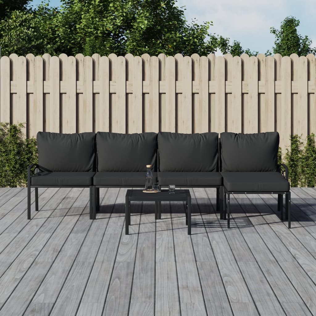 6-Tlg. Garten-Lounge-Set Mit En Kissen Stahl