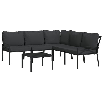 6-Tlg. Garten-Lounge-Set Mit En Kissen Stahl
