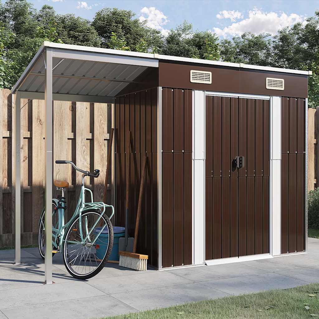 Gartenhaus Mit Schleppdach 277X107X181 Cm Stahl