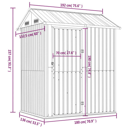 Gartenhaus 192X152,5X237 Cm Verzinkter Stahl