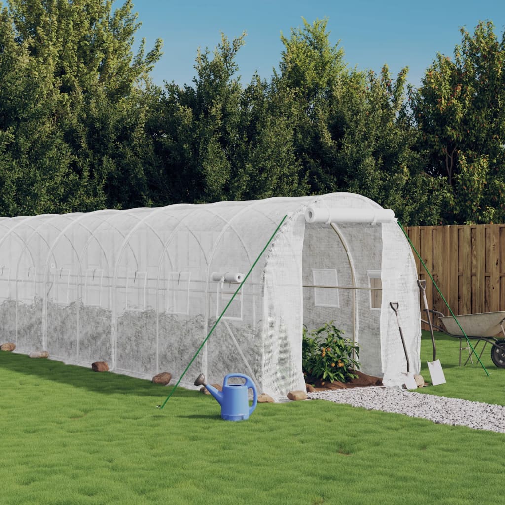 Gewächshaus Mit Stahlrahmen 16 M² 8X2X2 M