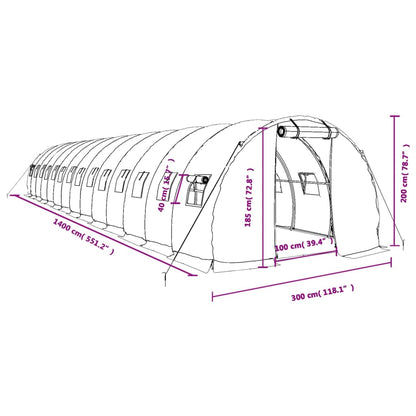 Gewächshaus Mit Stahlrahmen 42 M² 14X3X2 M