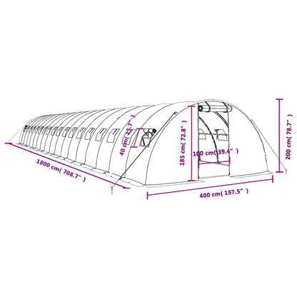 Gewächshaus Mit Stahlrahmen 72 M² 18X4X2 M