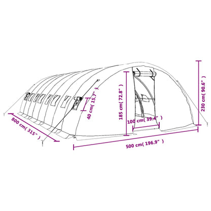 Gewächshaus Mit Stahlrahmen 40 M² 8X5X2,3 M