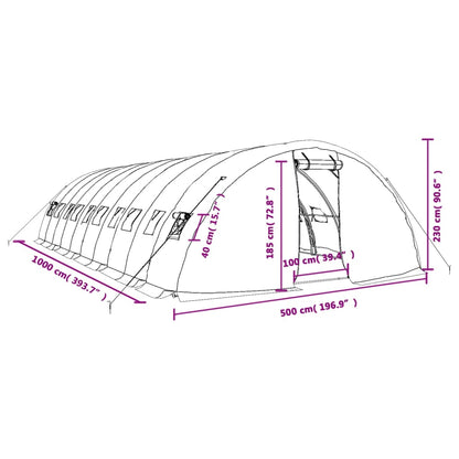 Gewächshaus Mit Stahlrahmen 50 M² 10X5X2,3 M