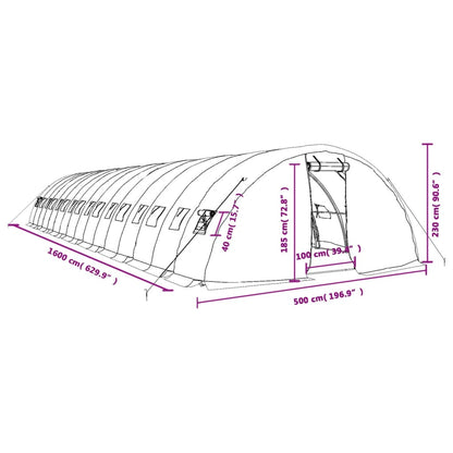Gewächshaus Mit Stahlrahmen 80 M² 16X5X2,3 M