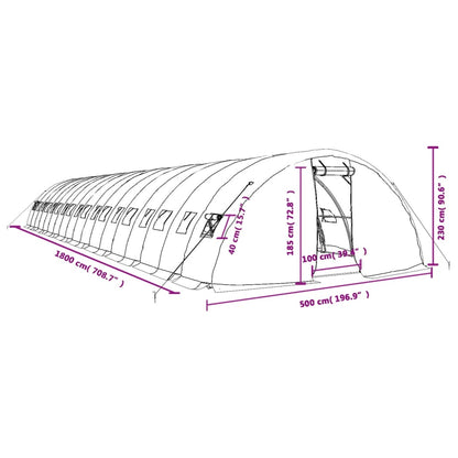 Gewächshaus Mit Stahlrahmen 90 M² 18X5X2,3 M
