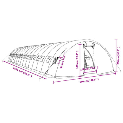 Gewächshaus Mit Stahlrahmen 80 M² 16X5X2,3 M
