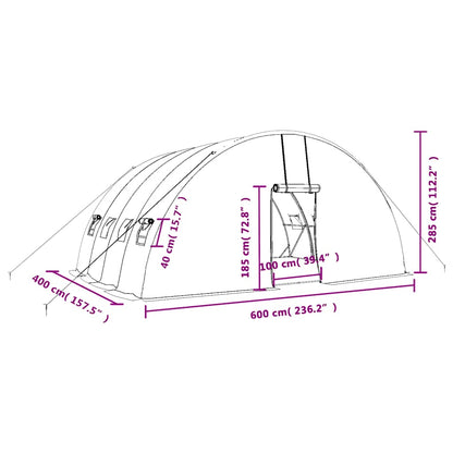 Gewächshaus Mit Stahlrahmen 24 M² 6X4X2,85 M