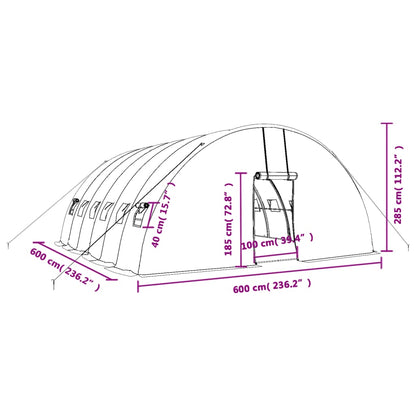 Gewächshaus Mit Stahlrahmen 36 M² 6X6X2,85 M