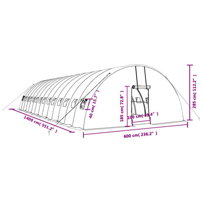 Gewächshaus Mit Stahlrahmen 84 M² 14X6X2,85 M