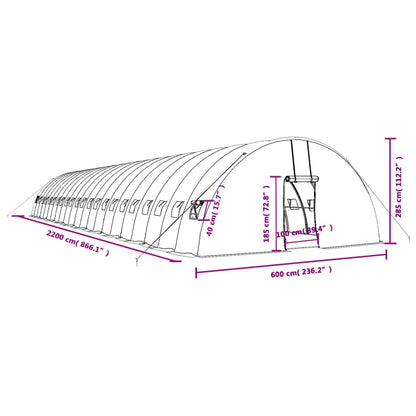 Gewächshaus Mit Stahlrahmen 132 M² 22X6X2,85 M