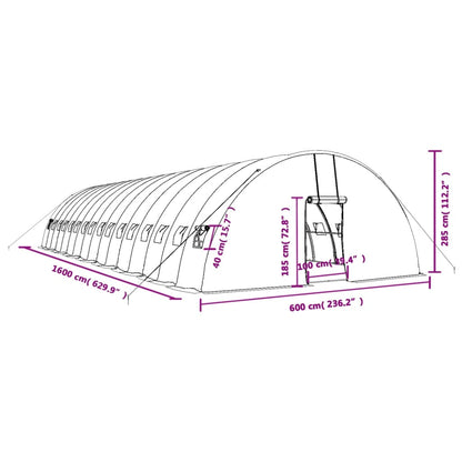 Gewächshaus Mit Stahlrahmen 96 M² 16X6X2,85 M
