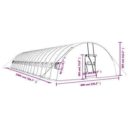 Gewächshaus Mit Stahlrahmen 108 M² 18X6X2,85 M
