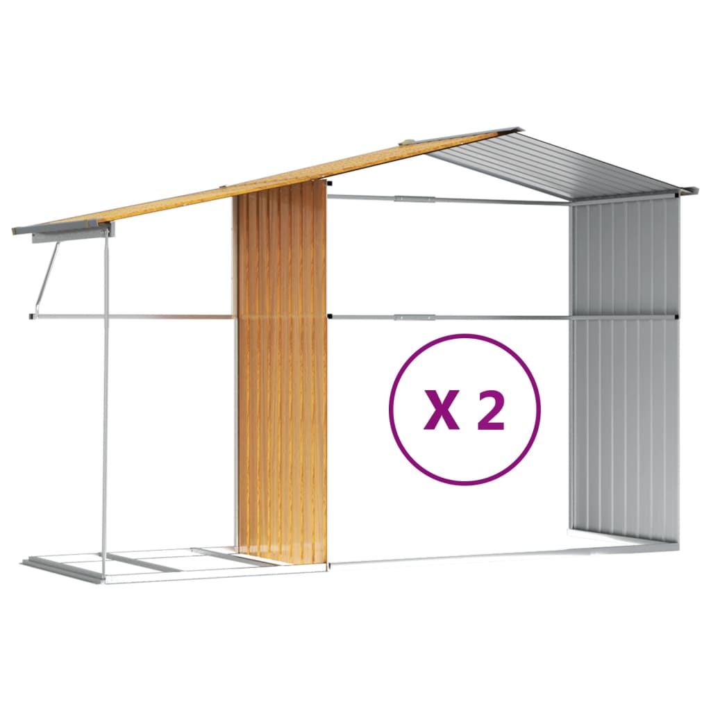 Gerätehaus 277X279X179 Cm Verzinkter Stahl