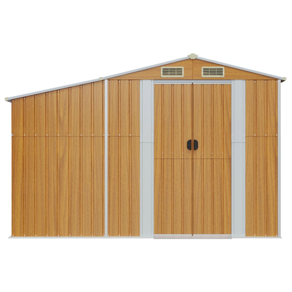 Gerätehaus Braun 277X93X179 Cm Verzinkter Stahl