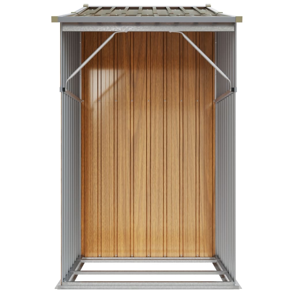 Gerätehaus Braun 277X93X179 Cm Verzinkter Stahl