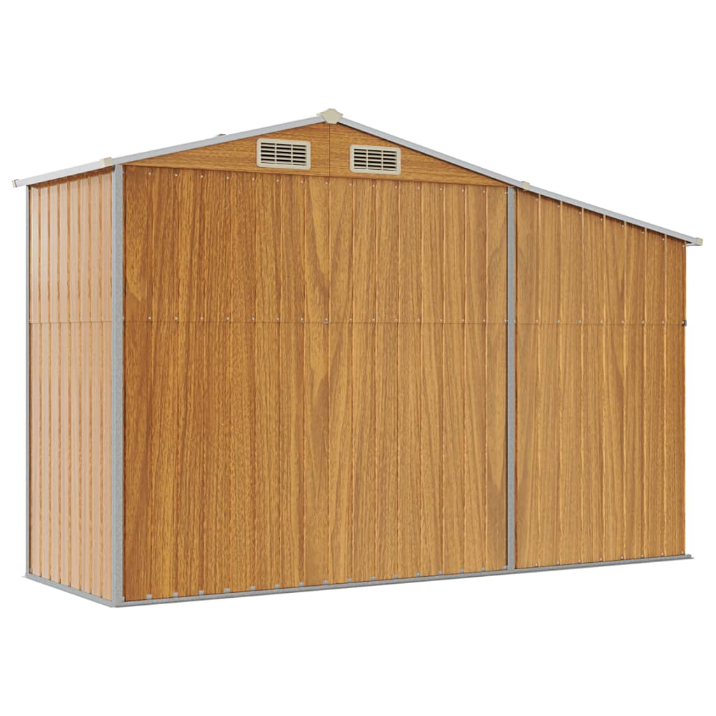 Gerätehaus Braun 277X93X179 Cm Verzinkter Stahl