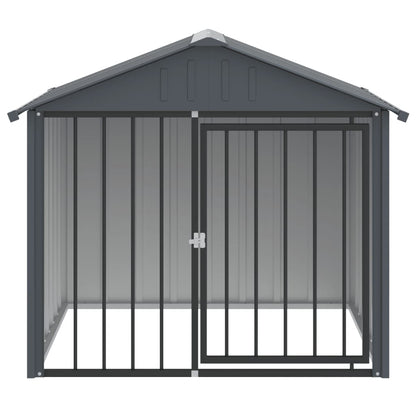 Hundehütte Mit Dach Schwarz 117X103X102 Cm Verzinkter Stahl