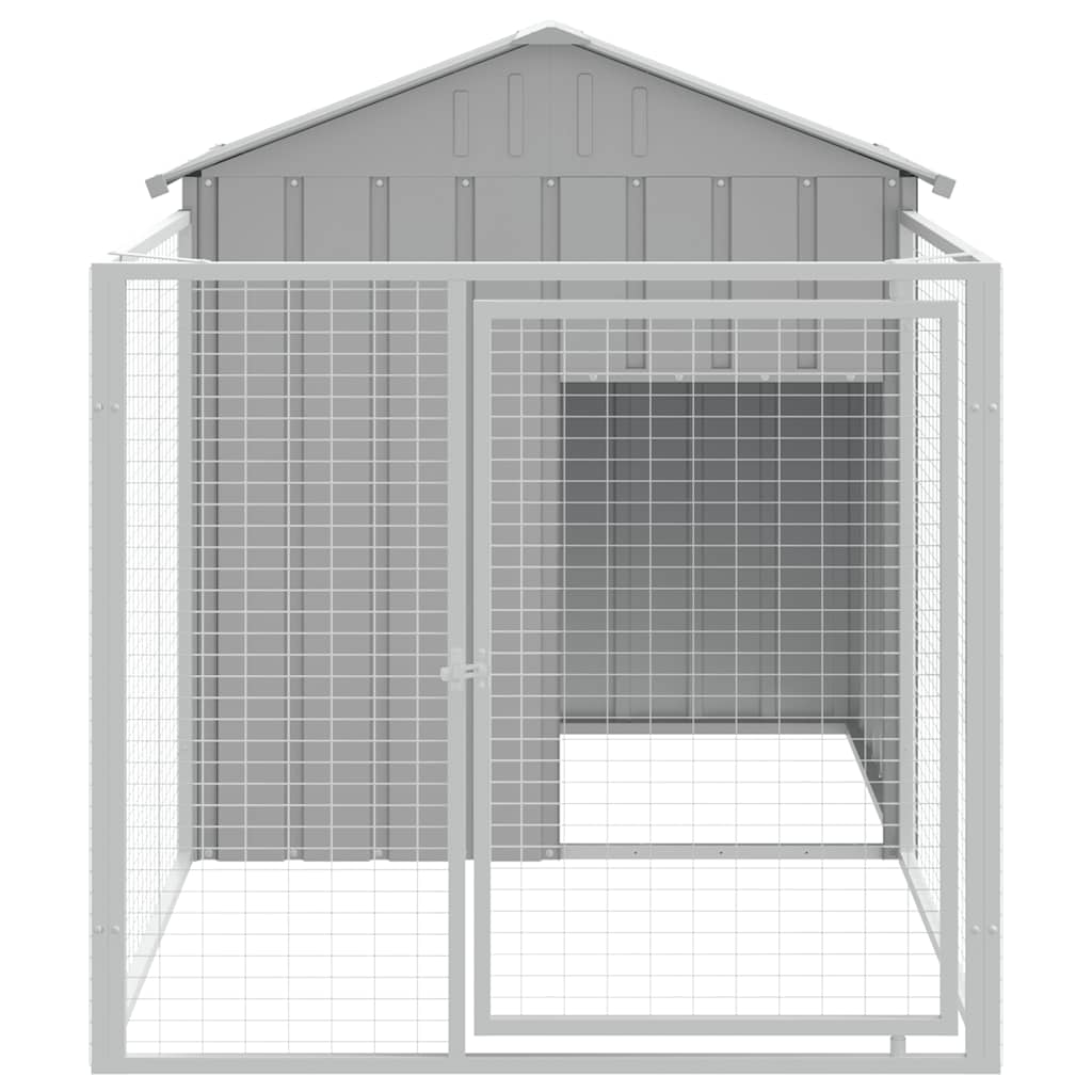 Hundehütte Mit Auslauf 117X201X123 Cm Verzinkter Stahl