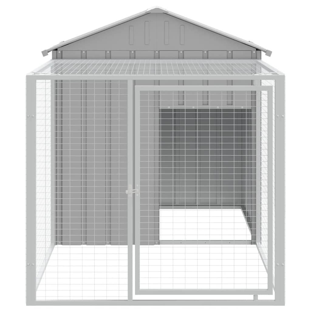 Hühnerkäfig Mit Auslauf 117 X 201 X 123 Cm Verzinkter Stahl