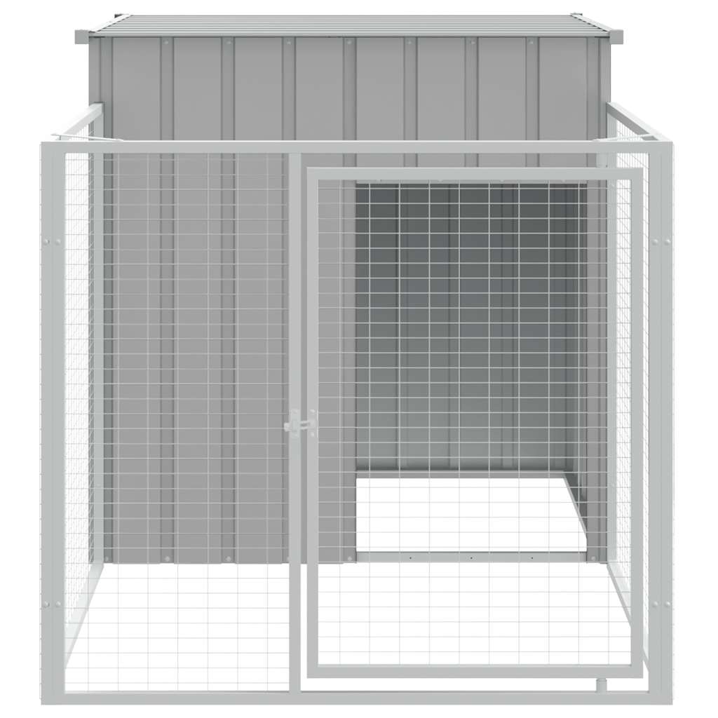 Hundehütte Mit Auslauf 110 X 201 X 110 Cm Verzinkter Stahl