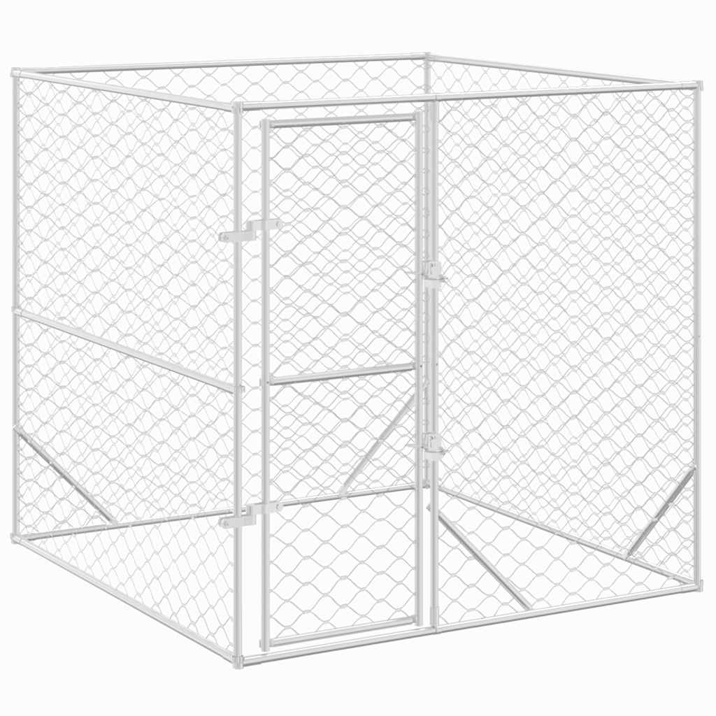 Outdoor-Hundezwinger Silbern Verzinkter Stahl