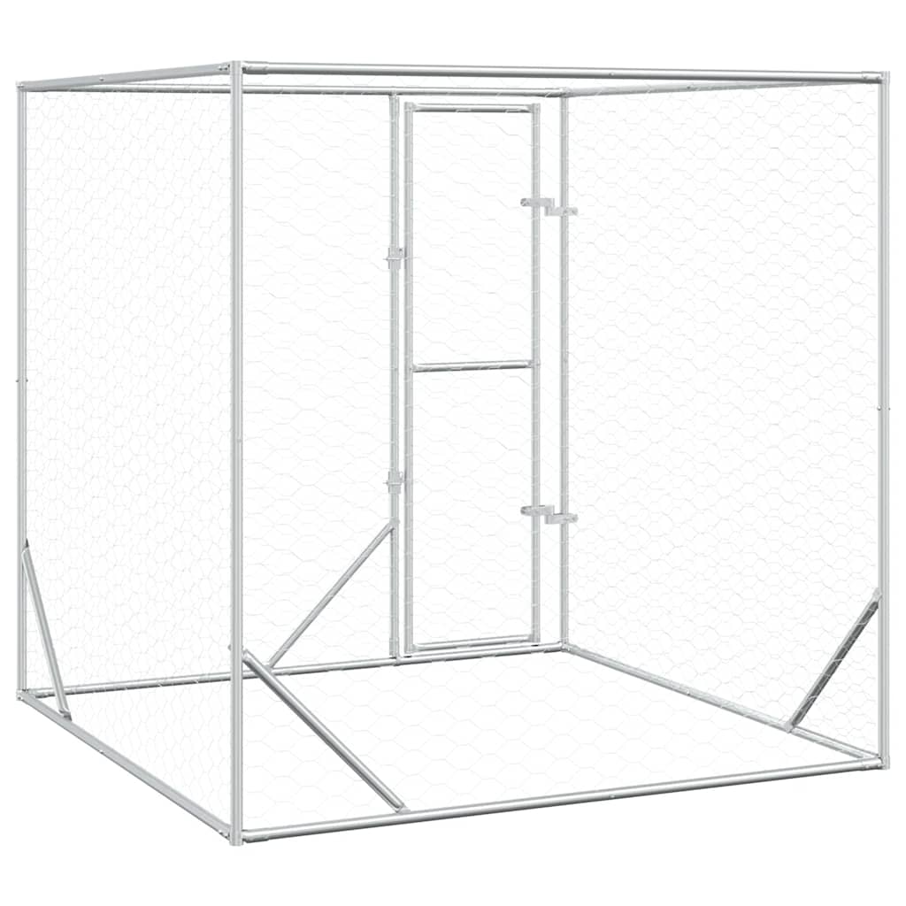 Outdoor-Hundezwinger Silbern Verzinkter Stahl