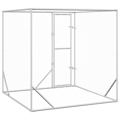 Outdoor-Hundezwinger Silbern Verzinkter Stahl