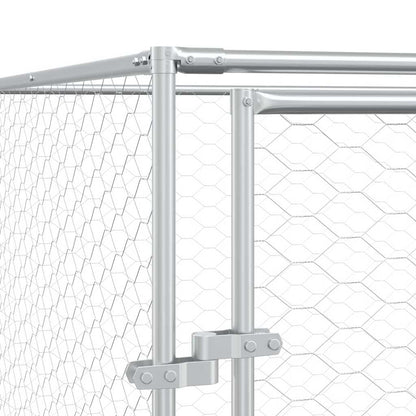 Outdoor-Hundezwinger Silbern Verzinkter Stahl