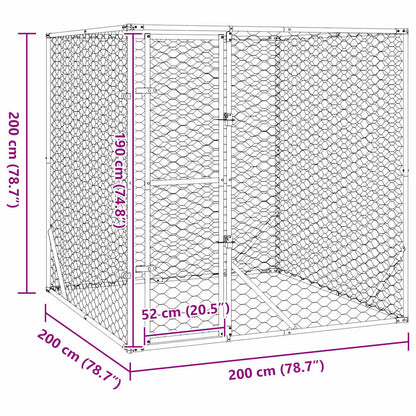 Outdoor-Hundezwinger Silbern Verzinkter Stahl