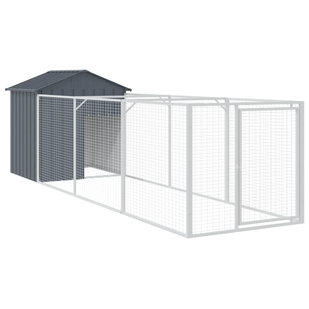 Hundehütte Mit Dach 117X405X123 Cm Verzinkter Stahl