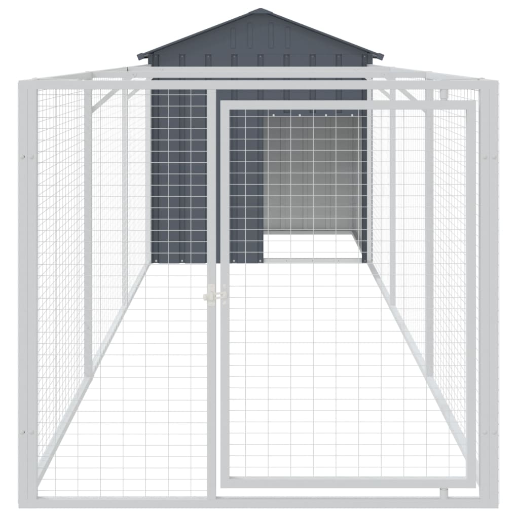 Hundehütte Mit Dach 117X405X123 Cm Verzinkter Stahl