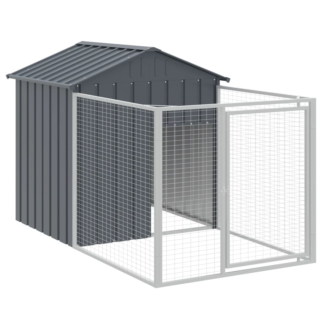 Hundehütte Mit Dach 117X405X123 Cm Verzinkter Stahl
