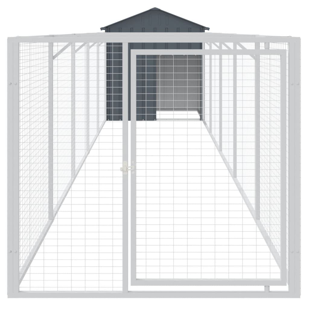 Hundehütte Mit Dach 117X609X123 Cm Verzinkter Stahl