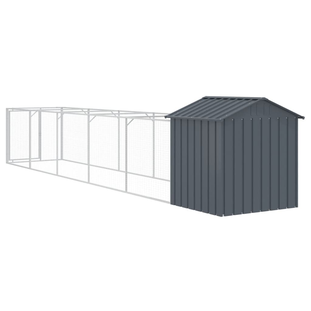 Hundehütte Mit Dach 117X609X123 Cm Verzinkter Stahl