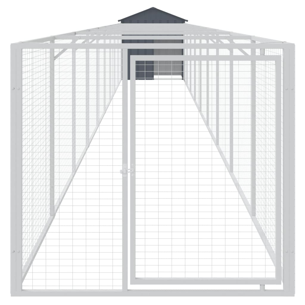 Hundehütte Mit Dach 117X1017X123 Cm Verzinkter Stahl