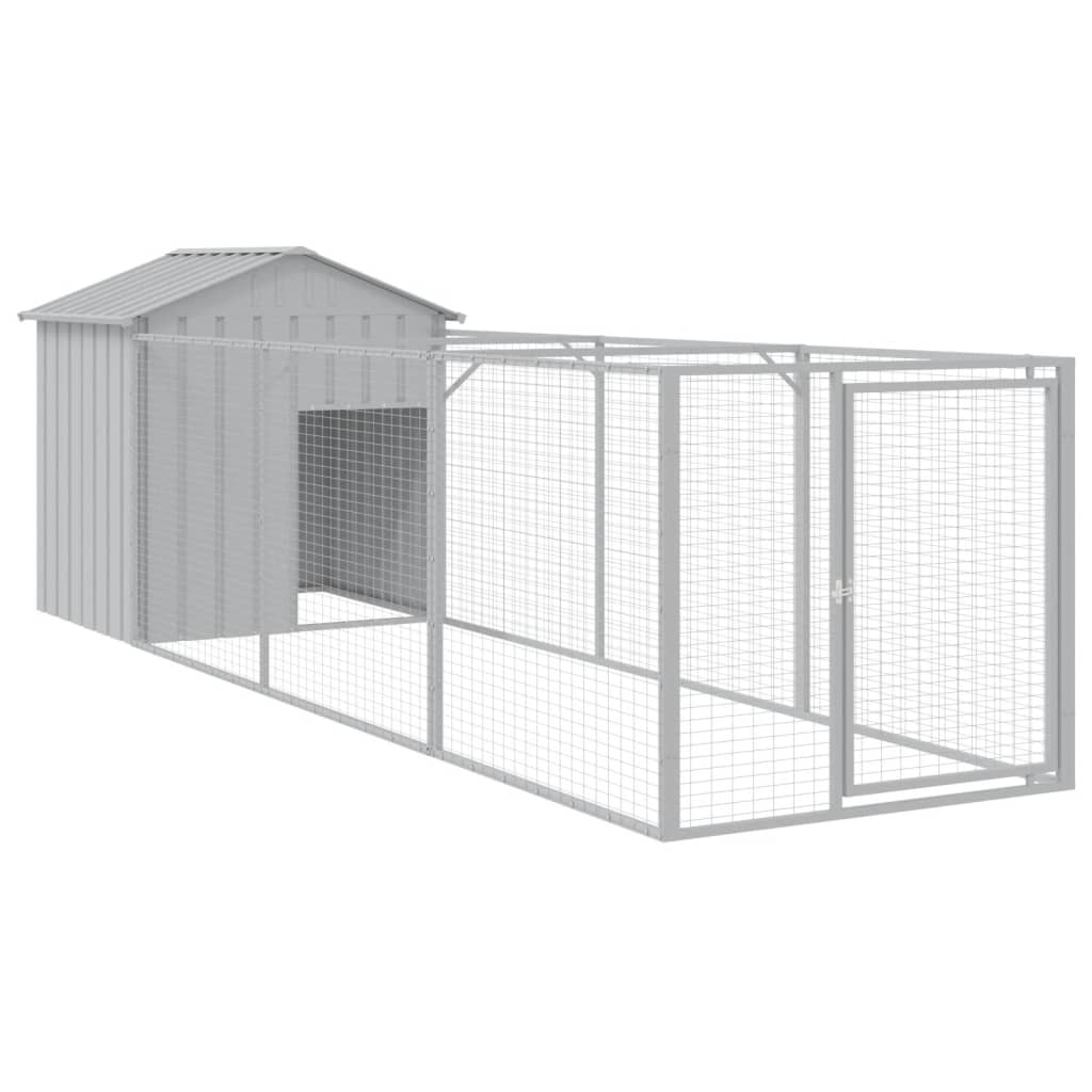 Hundehütte Mit Dach 117X405X123 Cm Verzinkter Stahl