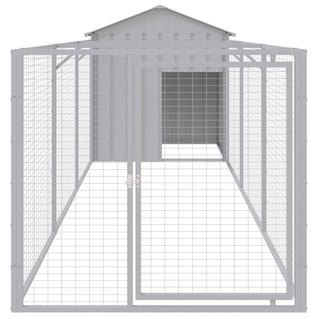 Hundehütte Mit Dach 117X405X123 Cm Verzinkter Stahl