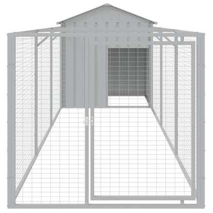 Hundehütte Mit Dach 117X405X123 Cm Verzinkter Stahl