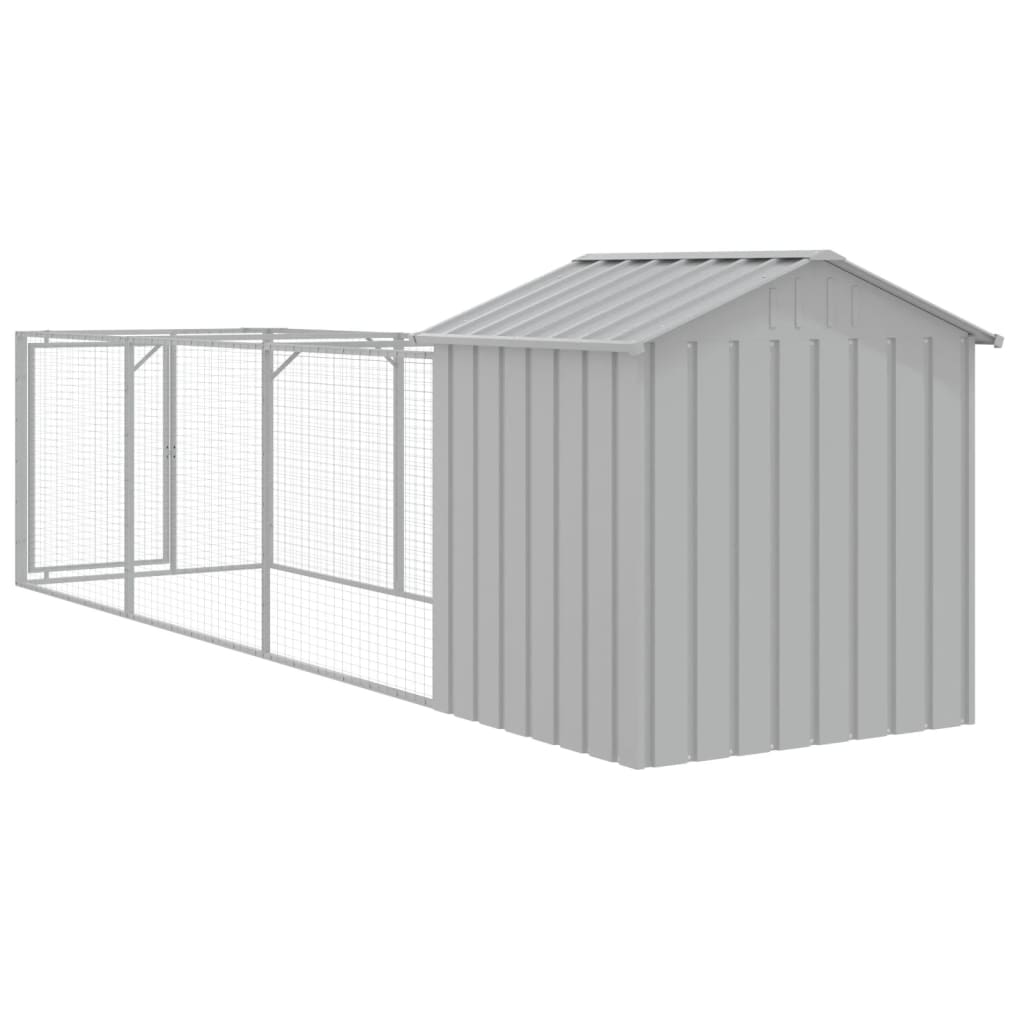 Hundehütte Mit Dach 117X405X123 Cm Verzinkter Stahl